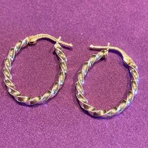 925 silver twist hoop earrings